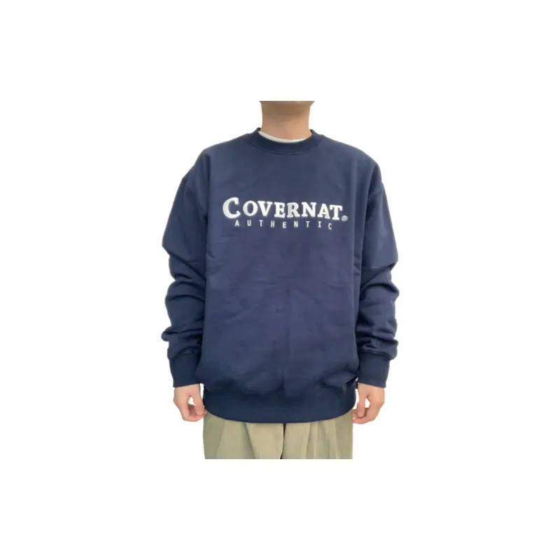 COVERNAT Crew Neck Loose Fit Sweatshirt Unisex Navy Blue-2