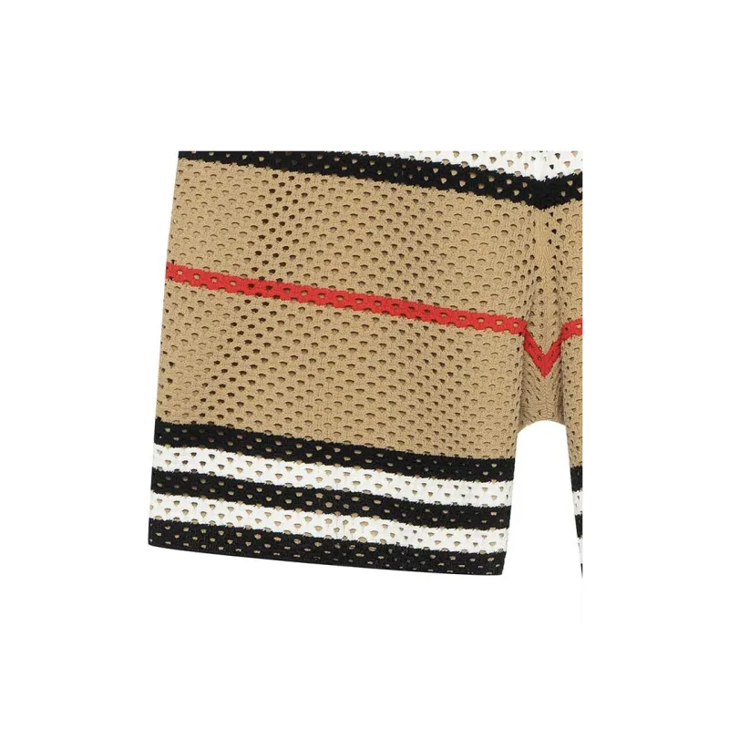 Burberry Icon Stripe Pointelle Knit Shorts-4