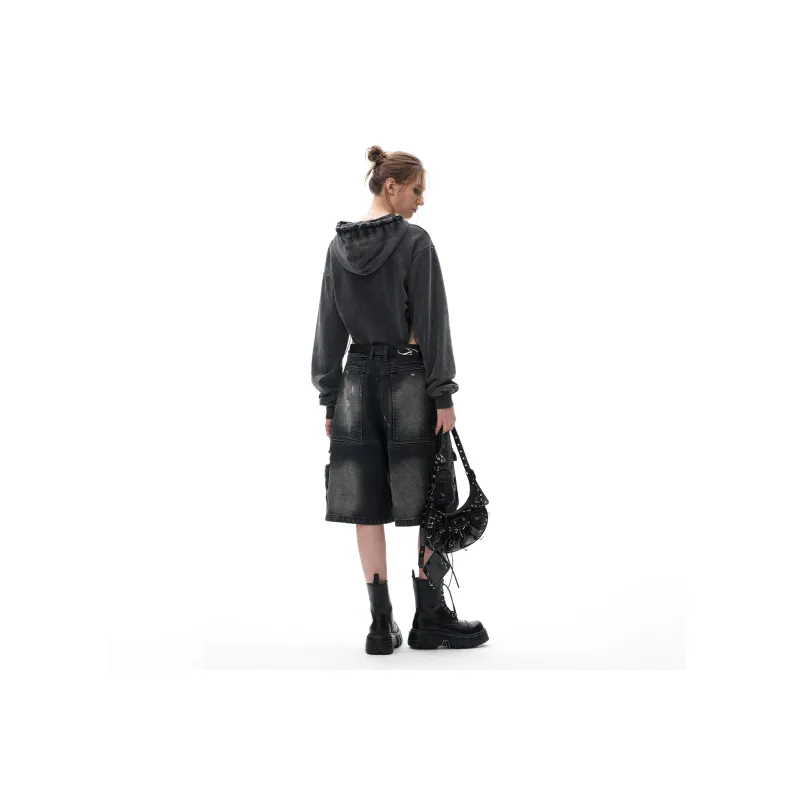 IMXS Denim Shorts Unisex Black-8