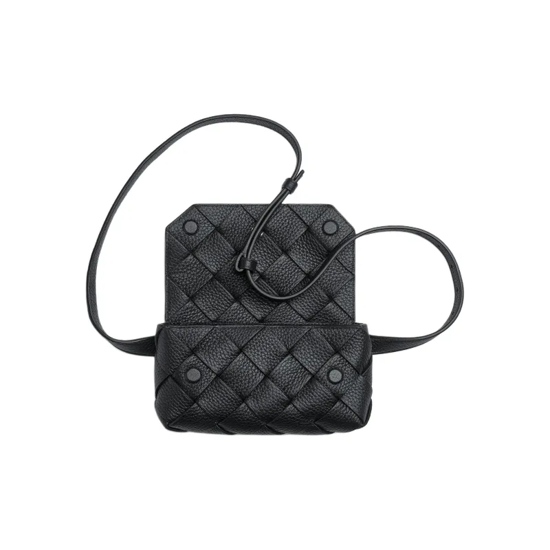 Bottega Veneta Cow Leather Fanny Pack Regular Men's Black-1