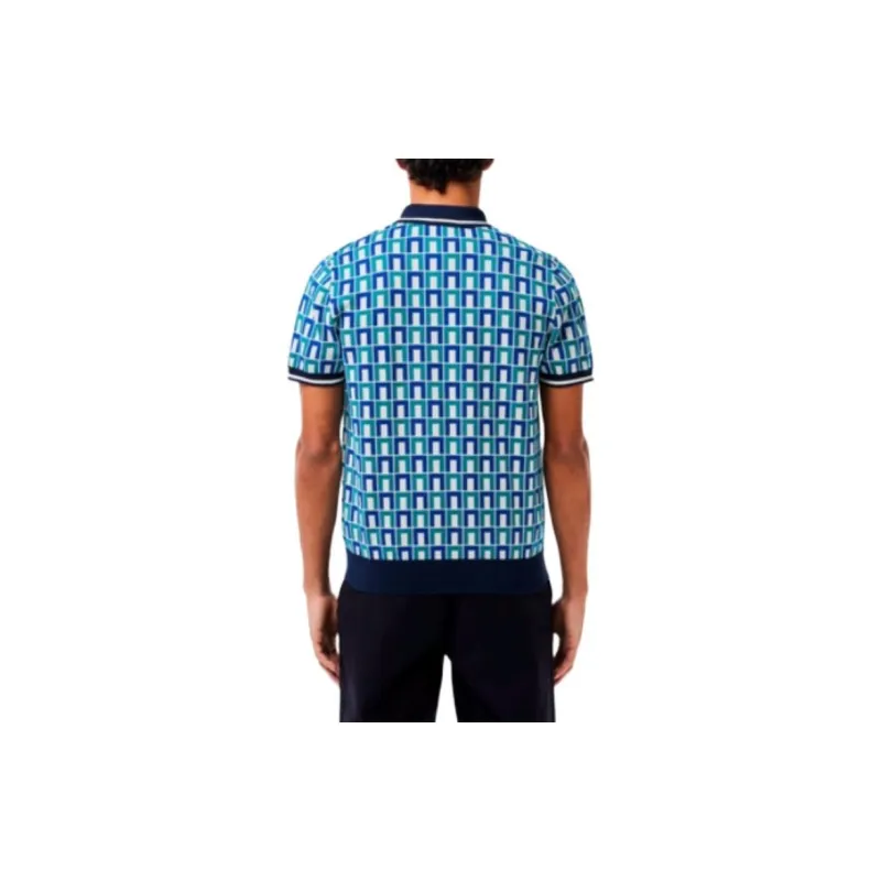 LACOSTE Geometric pattern Print Polo Shirt-3