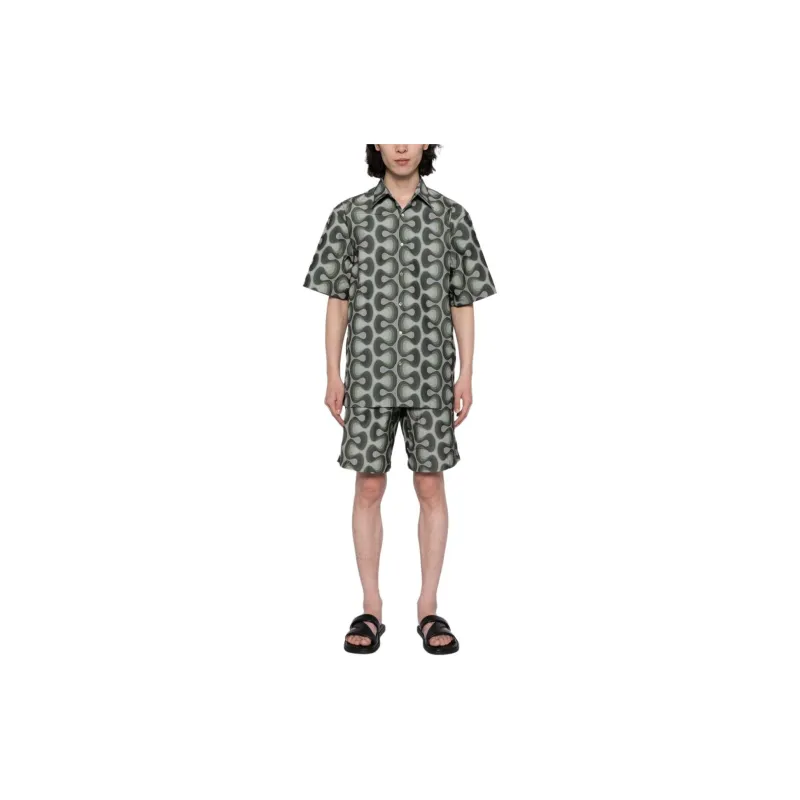 DRIES VAN NOTEN Short Sleeved Geometric Printed Shirt-2