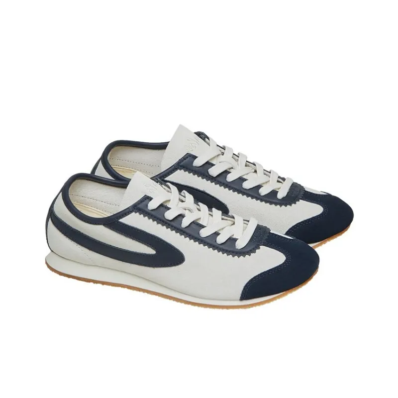 Norman Walsh Abrasion Resistant Breathable Low Top Running Shoes Unisex Beige Blue-3