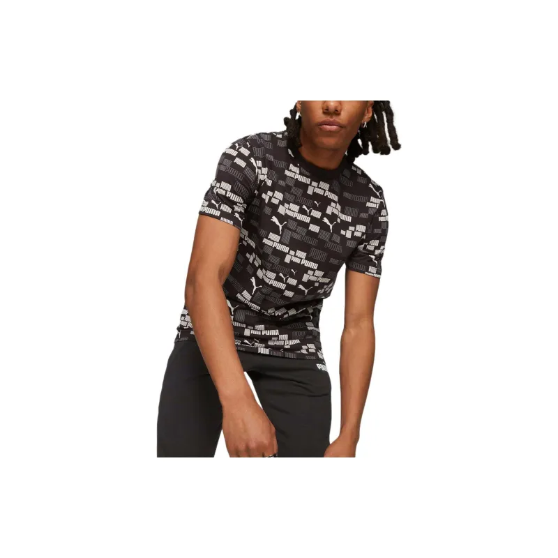 PUMA ESS+ T Shirts Men Black-2