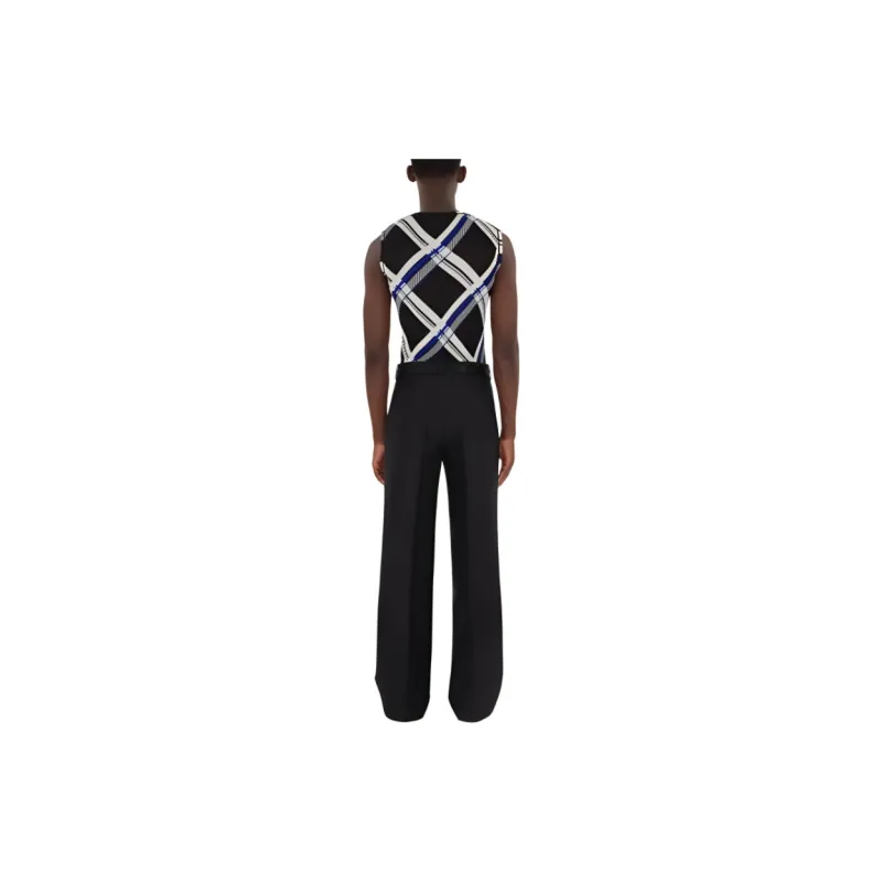Burberry Checked Ribbed Knit Sleeveless Top-4