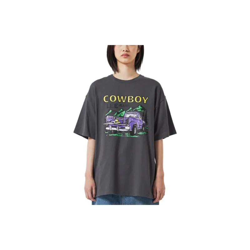Lee T Shirt Unisex Charcoal Gray-2