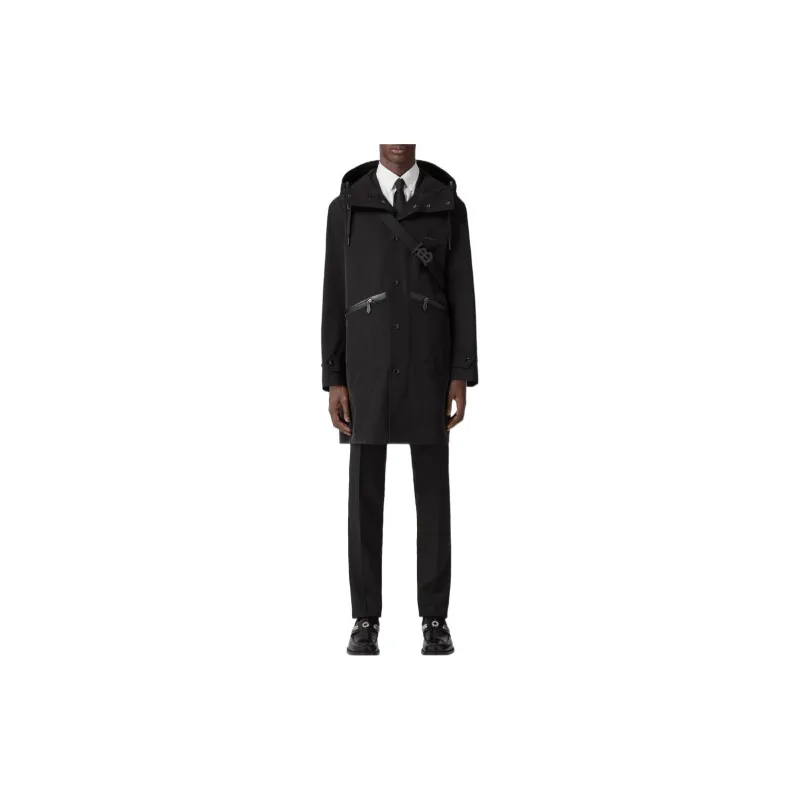 Burberry Embossed-logo Midi Hooded Parka-2