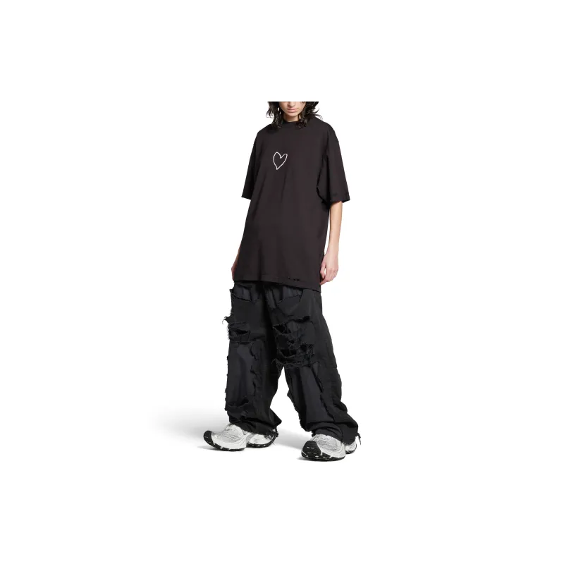Balenciaga T Shirt Loose Fit Style Men's Black-2