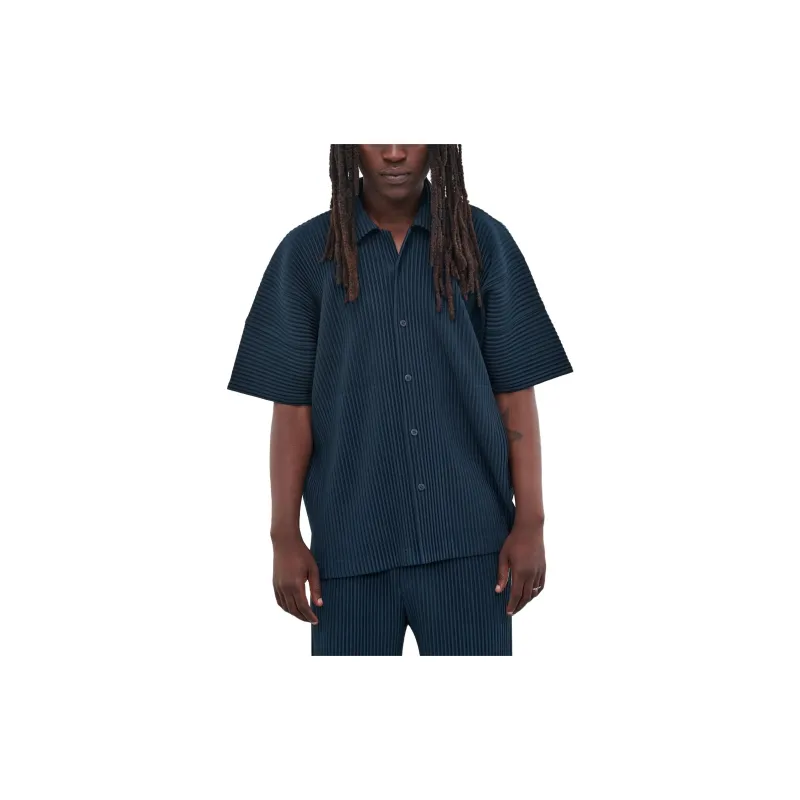 Homme Plissé Issey Miyake Shirt Men's Dark Blue-2
