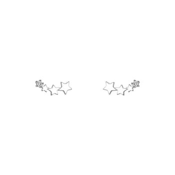 Mr. Shang S925 Silver With Zircon Stud Earrings Unisex