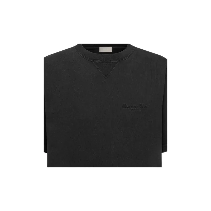 DIOR Logo Embroidered Round Neck T Shirt-5