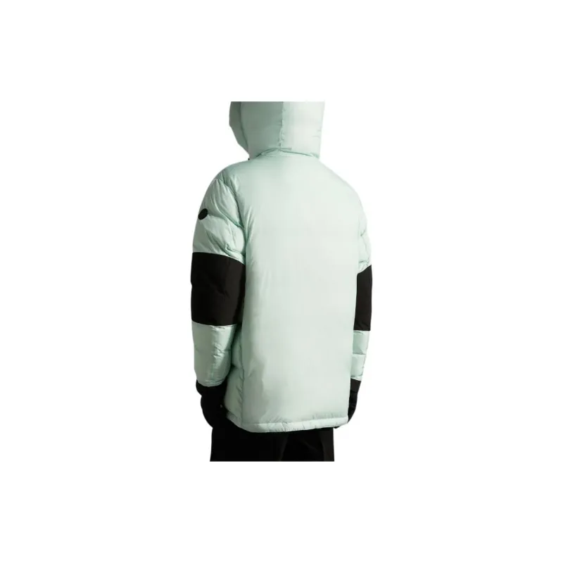 Moncler FW22 Colorblock Hooded Thickened Down Jacket Men's Light Green-3