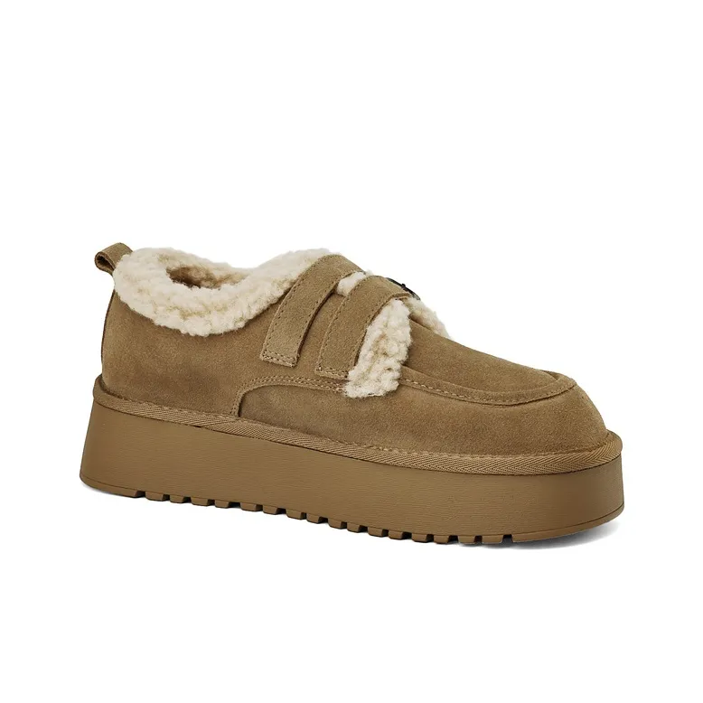 ST&SAT Fleece-Lined BUKEN Shoes For Autumn And Winter Insulated Shoes Casual Single Shoes Women's-7