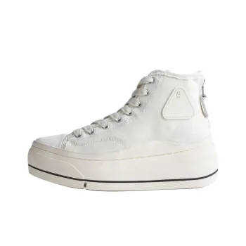 R13 KURT High-Top Canvas Shoes Men's White