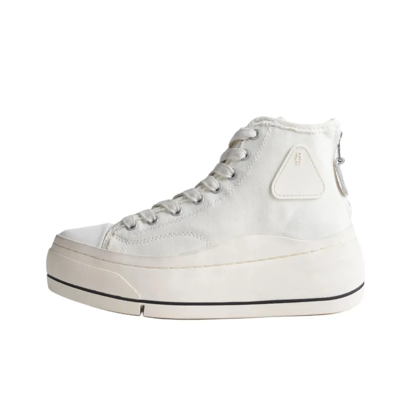 R13 KURT High-Top Canvas Shoes Men's White-0