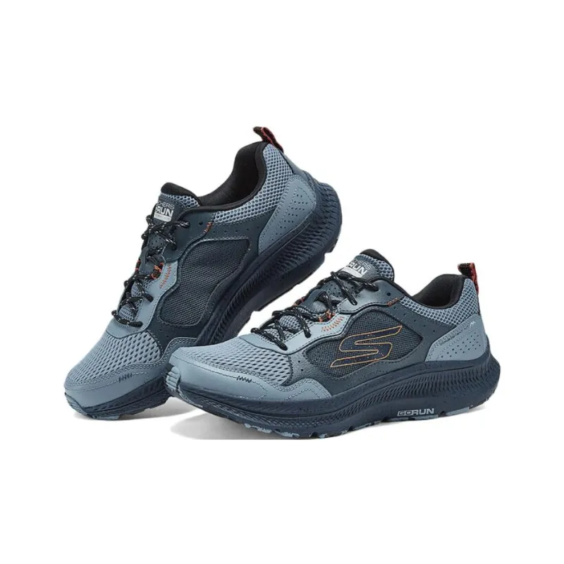 Skechers MEN'S GO Anti Slip Wear Resistant Low Top Running Shoes Men's Dark Gray Blue-3