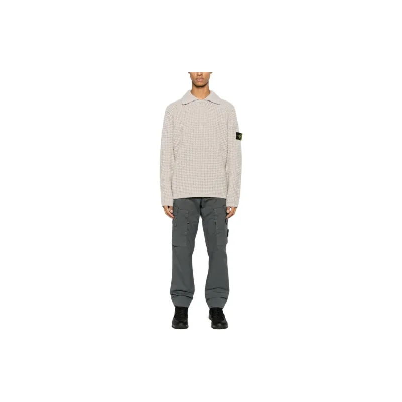 STONE ISLAND Compass Patch Collared Jumper-2