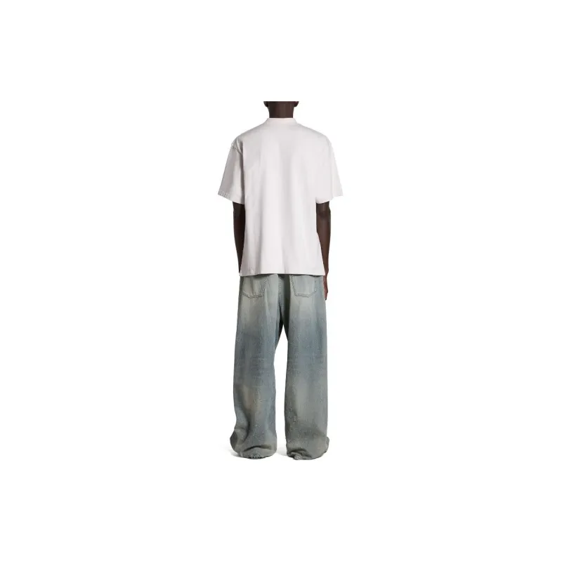 Balenciaga T Shirt Loose Fit Style Men's White-3