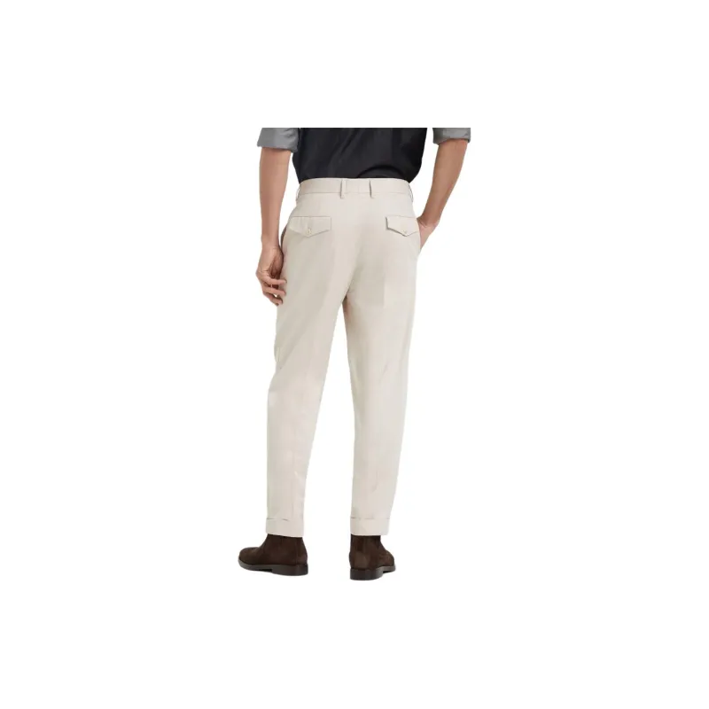 Brunello Cucinelli Pleat Detailed Tapered Leg Trousers-3