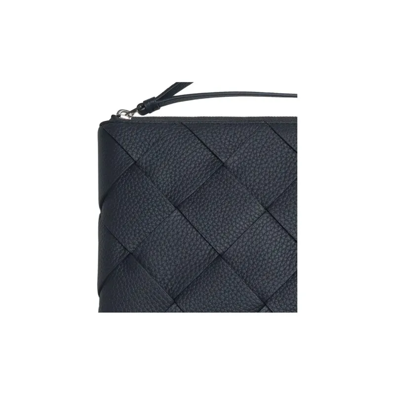 Bottega Veneta Calfskin Clutch Tubas Men's Blue Black-3