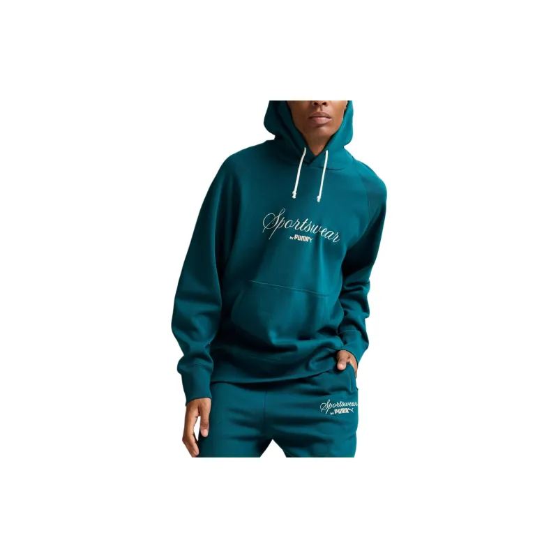 PUMA CLASSICS Relaxed Hoodie Sweatshirt Men's Green-3