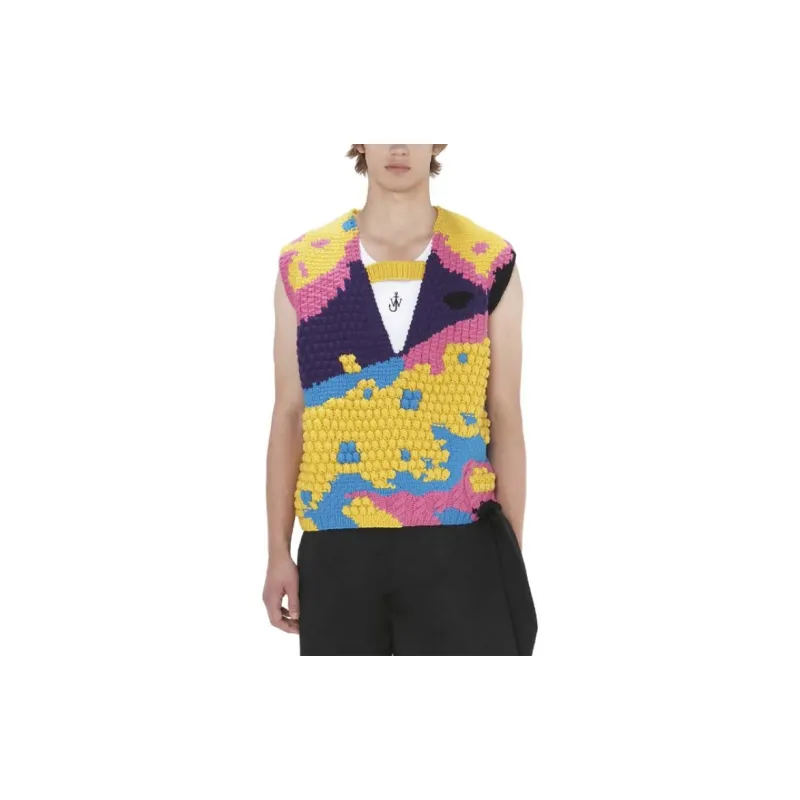 JW Anderson Panelled V neck Knitted Vest-2