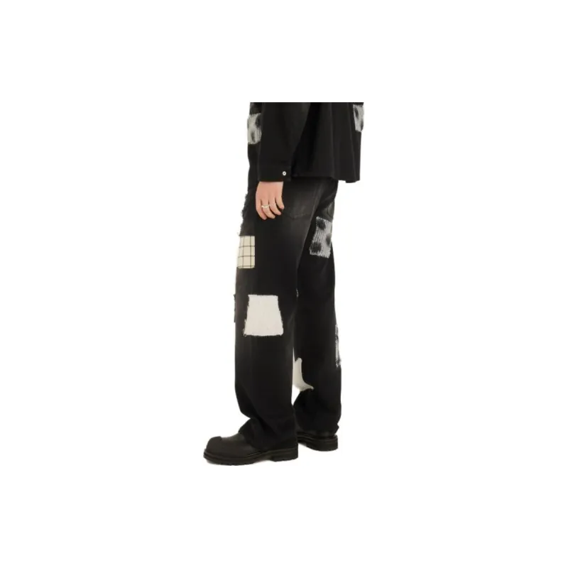 MARNI Patch detail Straight leg Jeans-3