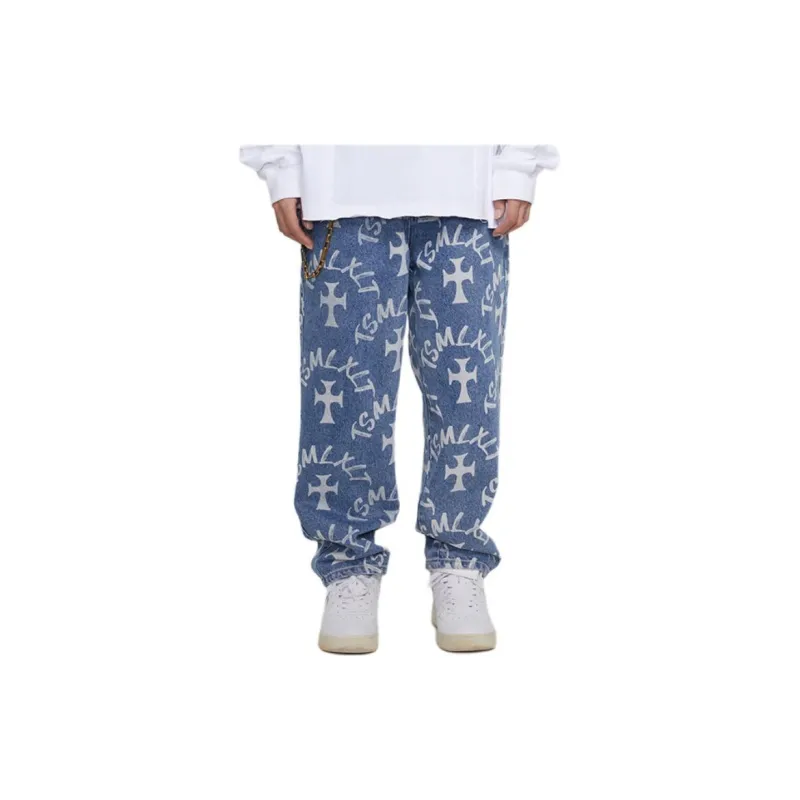 TSMLXLT Jeans Men's Light Denim Blue-2
