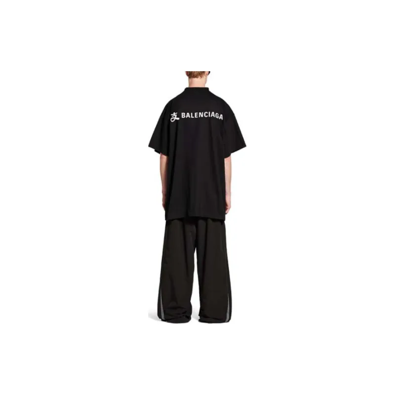Balenciaga x ZHIFUBAOLIANMING T Shirt Loose Fit Unisex Black-3