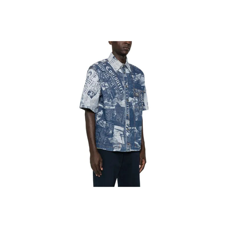 VERSACE JEANS COUTURE Magazine print Denim Shirt-3