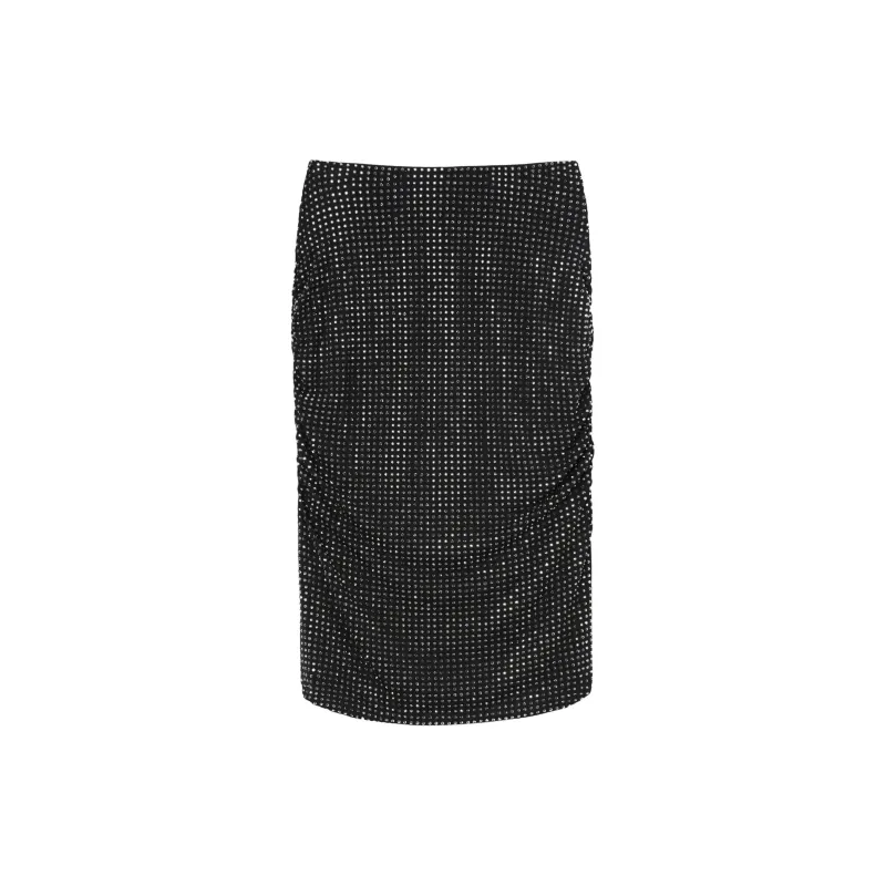 PINKO Embellished Ruched Skirt-1
