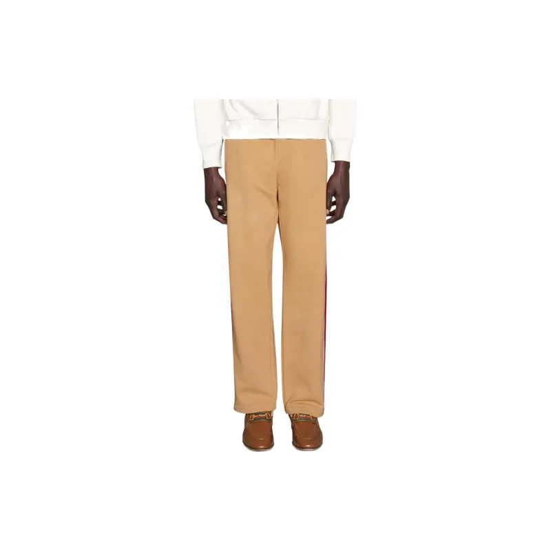 GUCCI SS22 Knitted Sports Pants Men's Brown-2