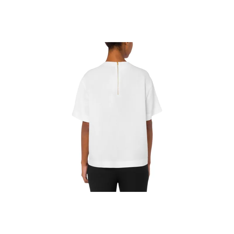 MOSCHINO Slogan-print Zip-up T-shirt-2