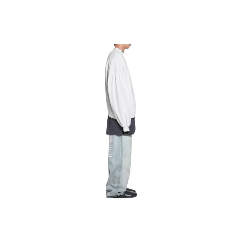 Balenciaga Pierced Round Sweatshirt Oversized In Faded-9