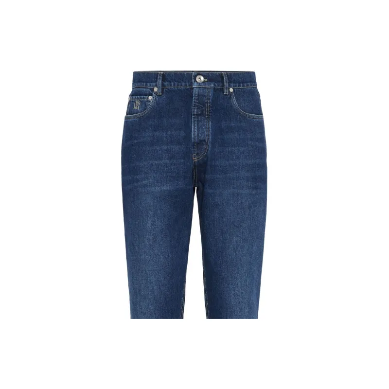 Brunello Cucinelli Logo Patch Mid Rise Jeans-6