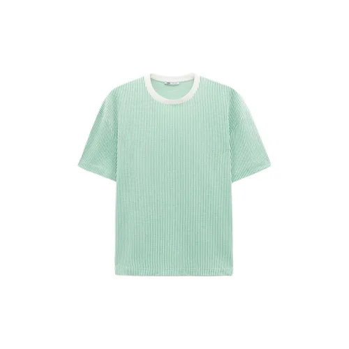 ZARA T-Shirts Men Green