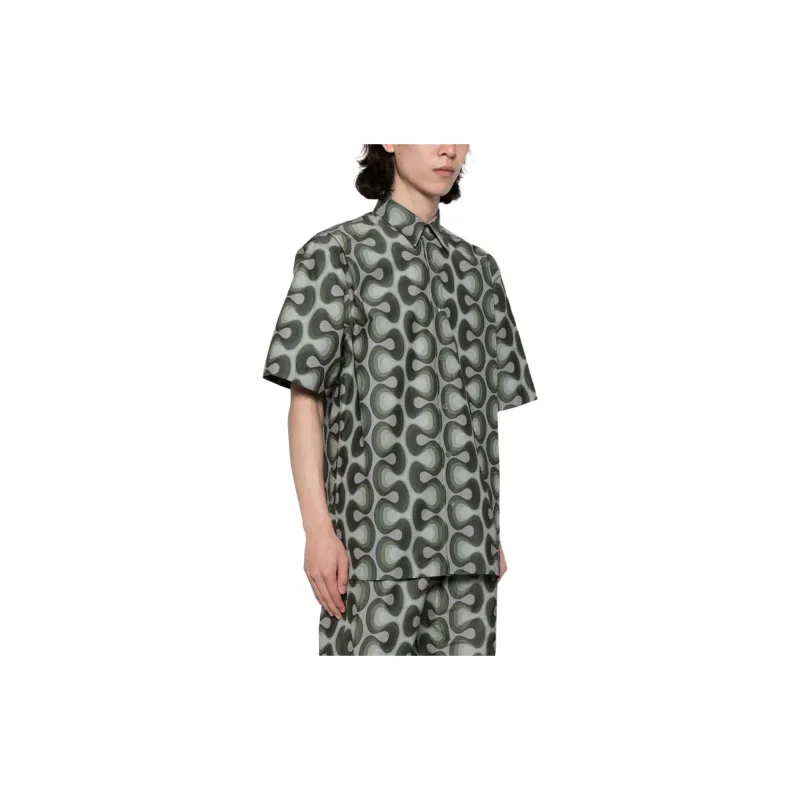 DRIES VAN NOTEN Short Sleeved Geometric Printed Shirt-1