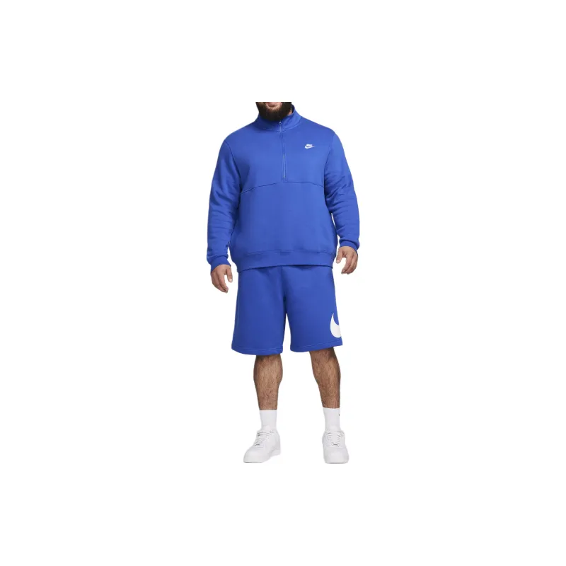 Nike Brushed-Back 1/2-Zip Pullover Sweatshirt Men's Blue-3