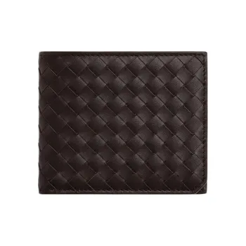 Bottega Veneta Calfskin Coin Purse Small Size Men's Dark Brown