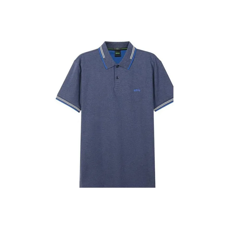 HUGO BOSS Polo Shirts Men Dark Gray Blue-4