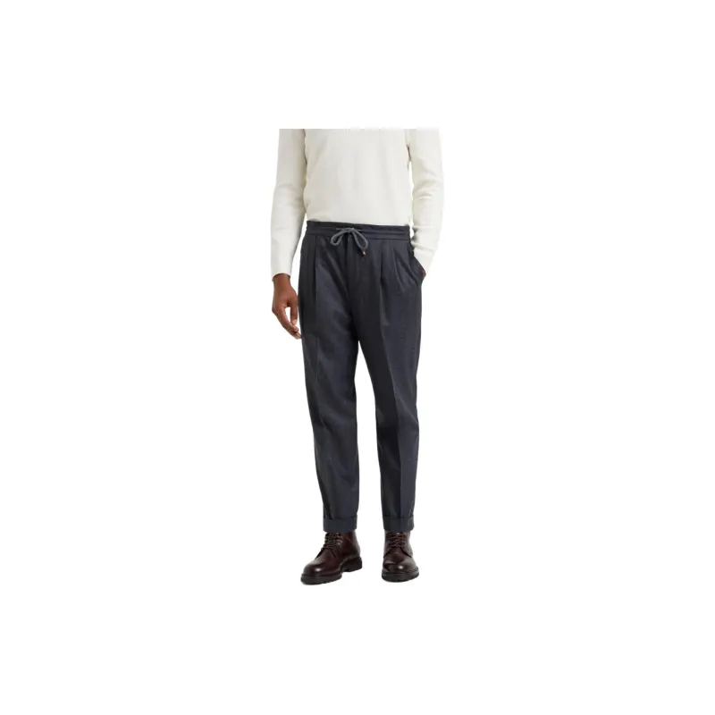 Brunello Cucinelli Pleated Tapered Leg Trousers-2