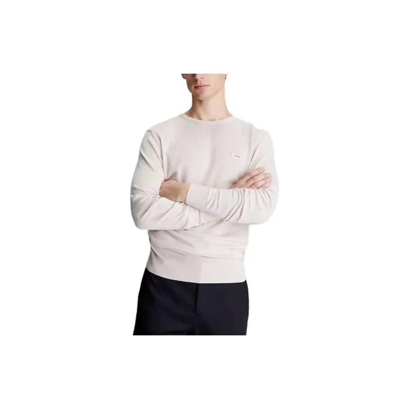 CALVIN KLEIN Cotton Silk Jumper Sweater Men's Ecru-2