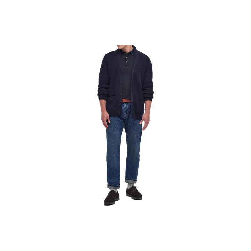 BARBOUR Rochester Cardigan Knitwear Men's Marine Blue-1