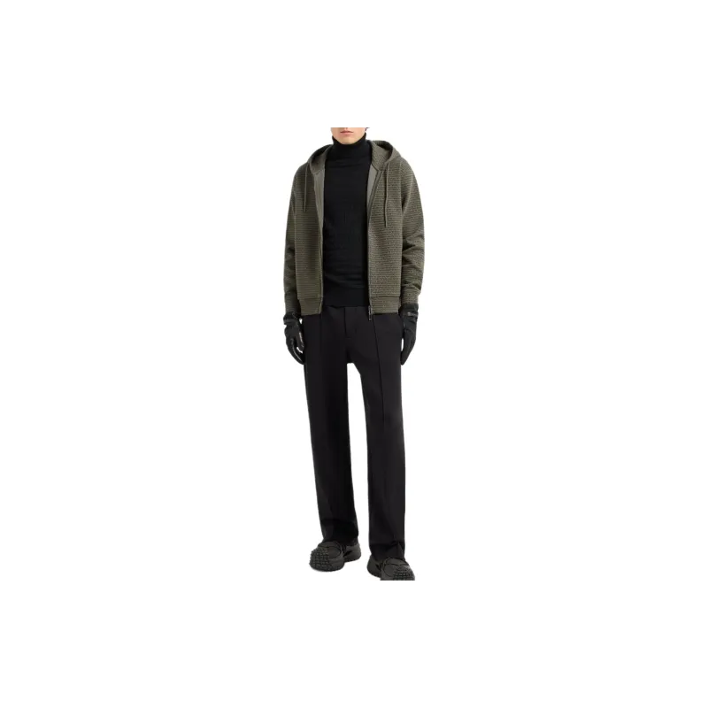 EMPORIO ARMANI Virgin wool Rollneck Jumper With All over Devoré Lettering-4