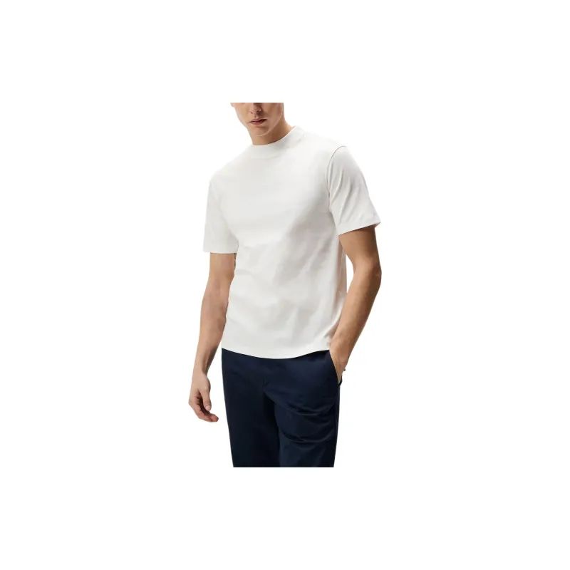 J.Lindeberg Ace Mock Neck T Shirt T Shirt Men's White-1