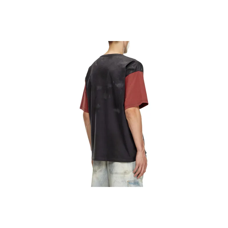DIESEL Colour Block Dirty Effect T Shirt-2