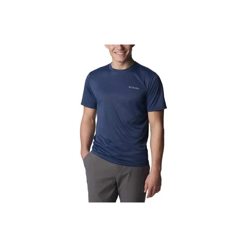 Columbia Hike T Shirt Men's Deep Mountain Blue-2