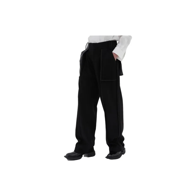 TIWILLTANG Casual Pants Men Mocha Rudder Black-1