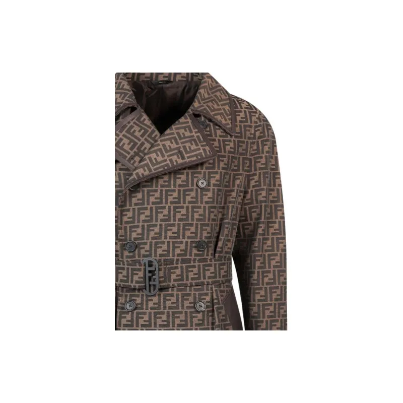 FENDI Ff Motif Belted Trench Coat-4