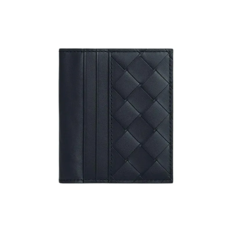 Bottega Veneta Intrecciato Cow Leather Wallet Men's Dark Shadow Gray With Olive Oil-1